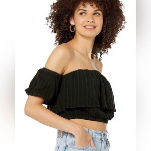 Roxy Women’s Seaside Heaven Off The Shoulder Crop Top NWT Size Large